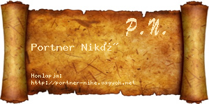 Portner Niké névjegykártya